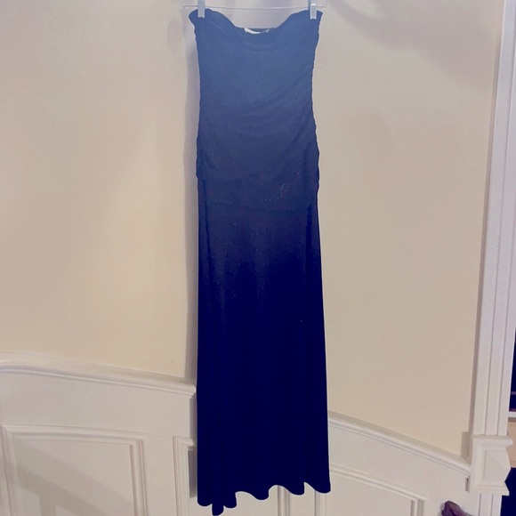 Black sparkly Veronica M strapless maxi dress - Picture 1 of 5